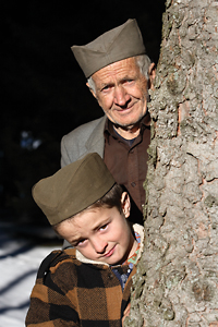 The Obradović family: grandfather and his grandson, Nikola Senior and Nikola Junior